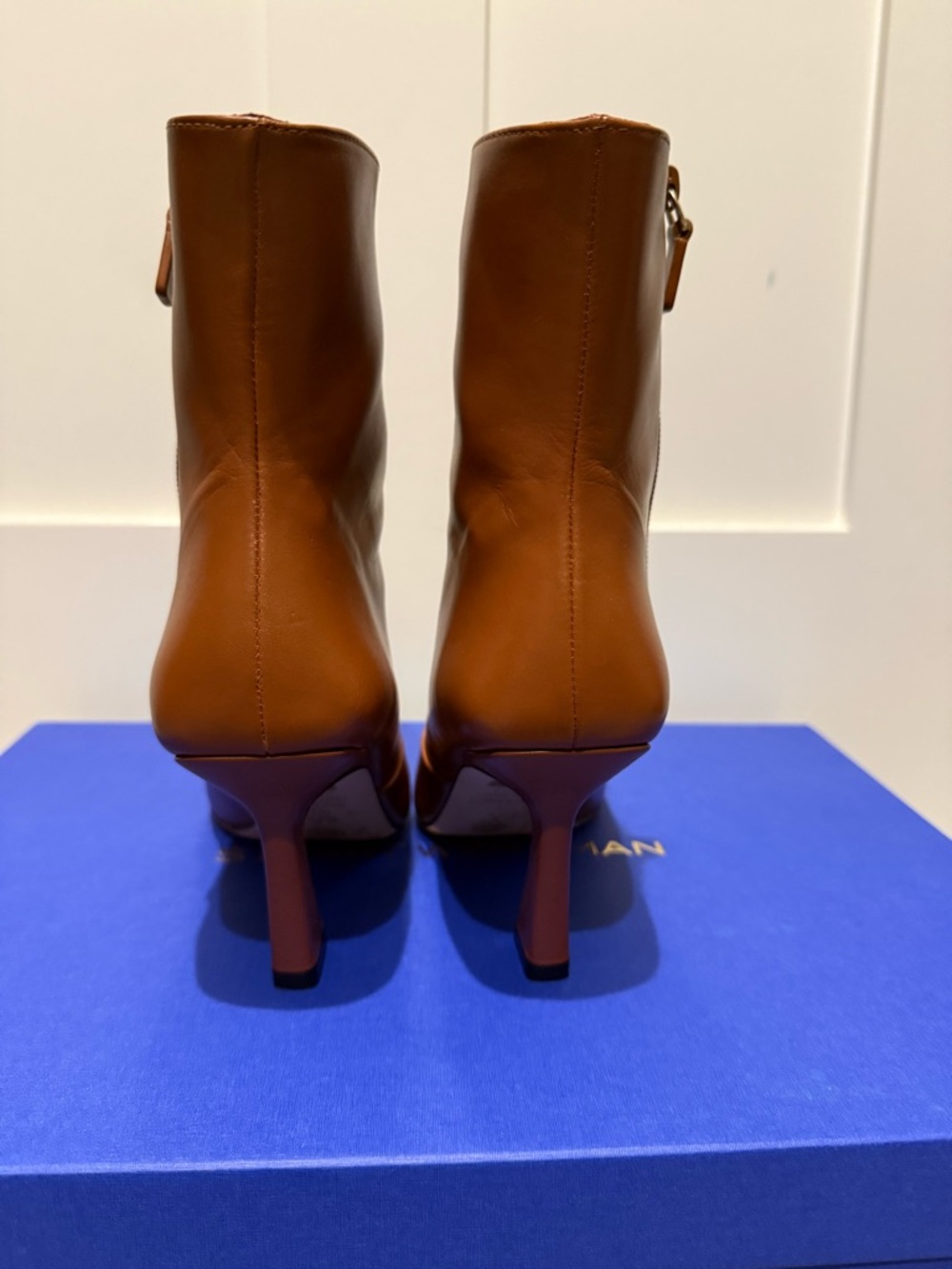 Stuart Weitzman Vinnie Zip Bootie 85 Luxe Saddle size 7.5 - Picture 8 of 13